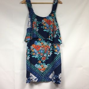 Anthropologie maeve blue floral dress size 6